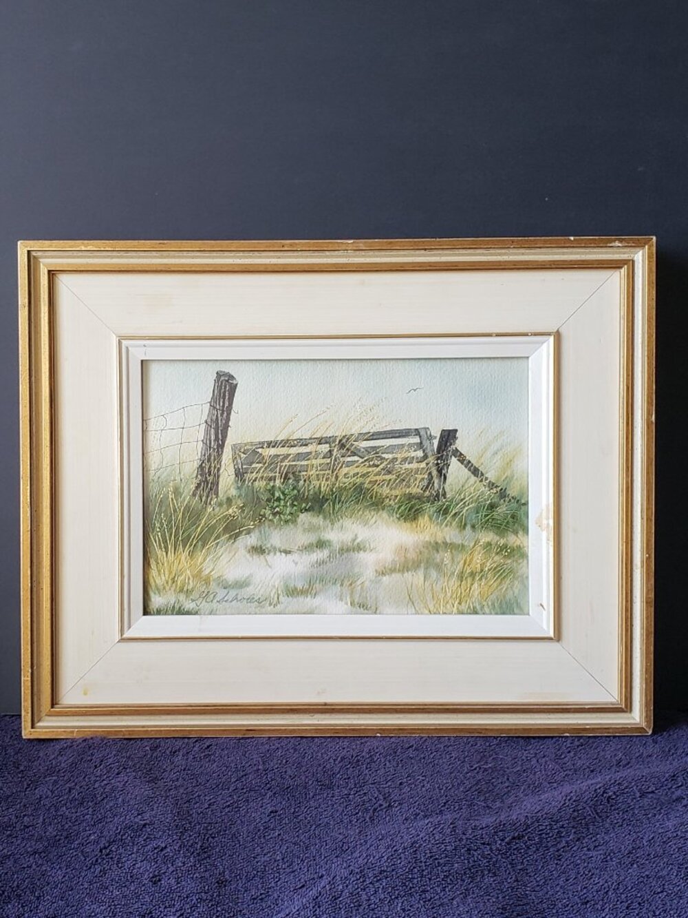 (G.A.)Graham A.Scholes watercolour on paper "Field Gate" 1979.
